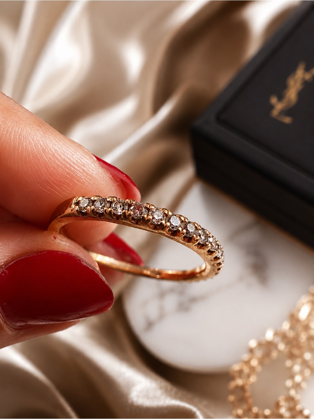 14K Rose Gold Lab Diamond Bridal Set 1.5 CTW Wedding Ring Set Size 8 - Picture 7 of 10